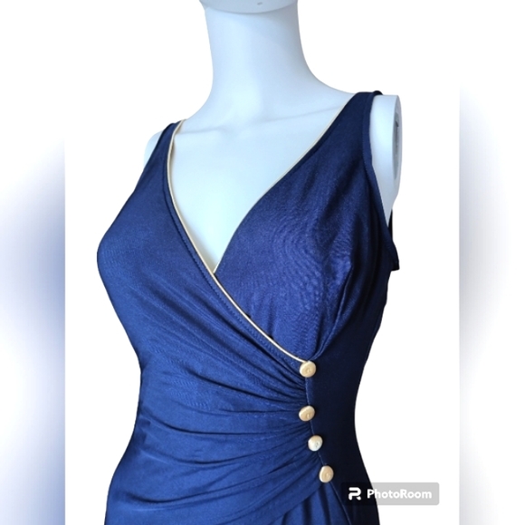 Longitude One Piece Swimsuit Dark Blue & Yellow Swimwear for Women Size S. - Picture 3 of 15